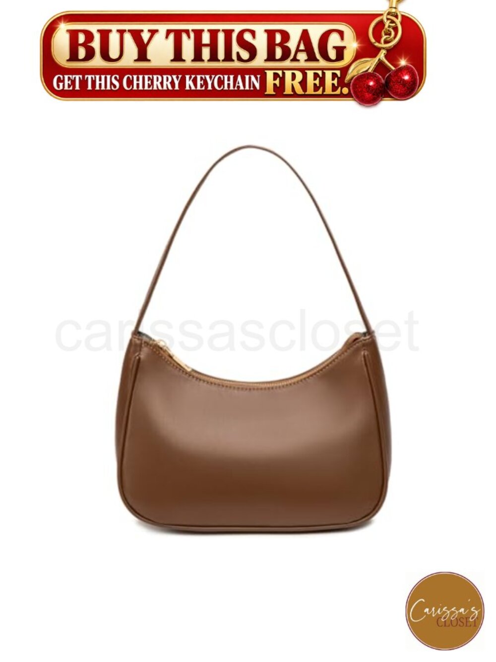 ✨ Hobo Shoulder Bag PU Leather Mini Clutch Purse Zip Closure Tote Women